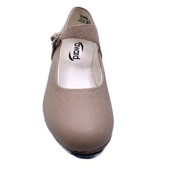 Award Mary Jane Tap Dancing Shoes Tan Girls Size 1 M New with Defects 686T - Picture 3 of 8